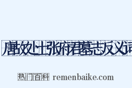 唐故处士张府君墓志反义词是什么意思的图片